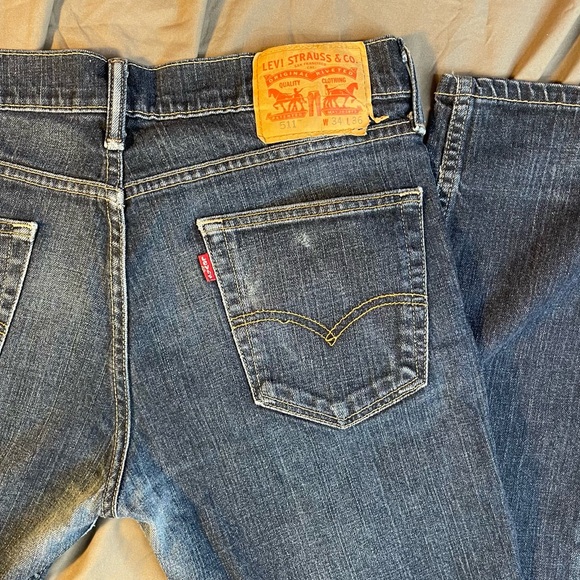 Levi’s 511 Skinny Dark Wash Denim Jeans Size 34/36 - Picture 5 of 8